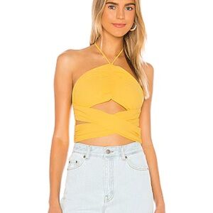 NWT Revolve superdown Yellow Harlie Halter Top in Yellow Size: XS